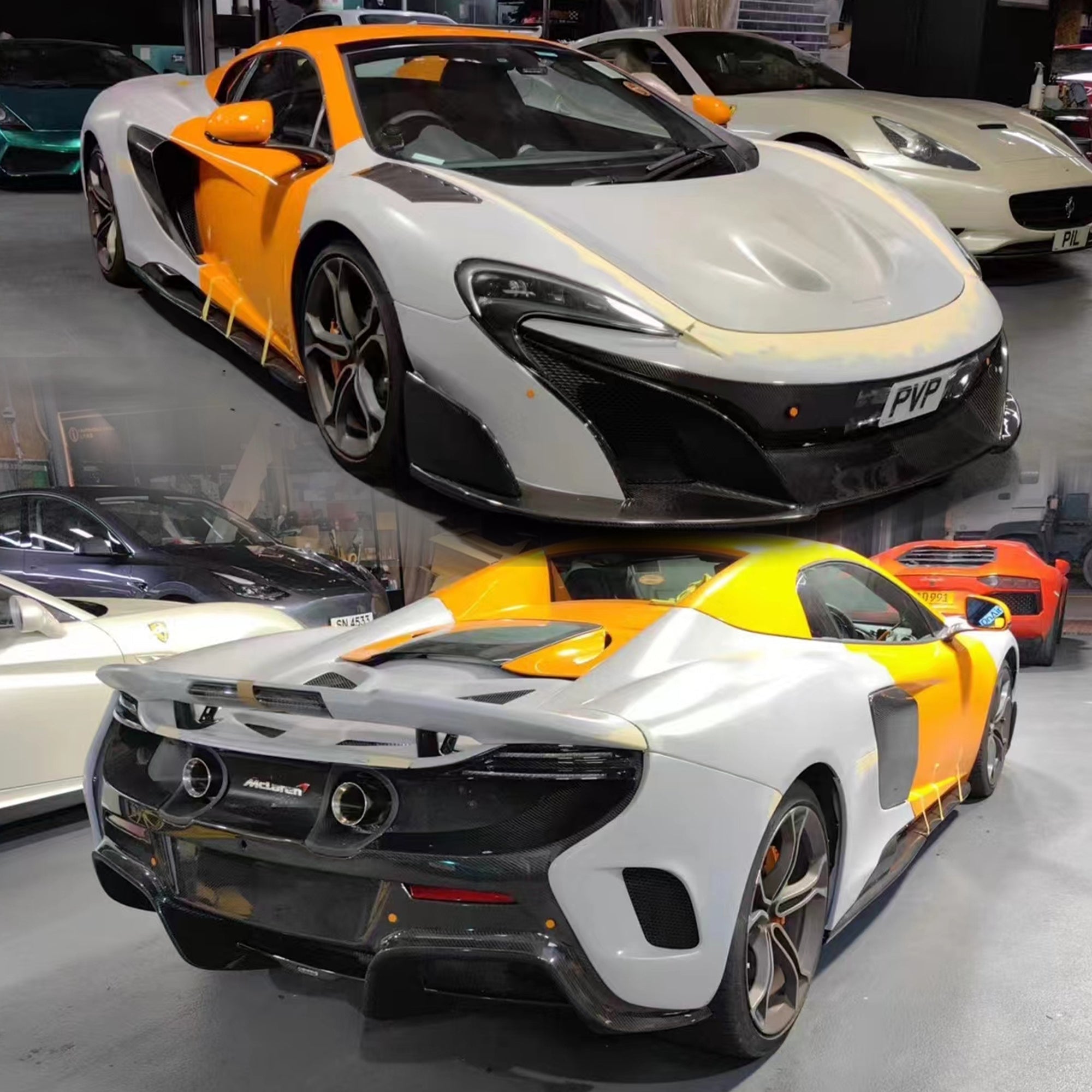 McLaren MP4 - 12C/625C/650S Upgrade 675LT Style Full Body Kit Aftermarket Carbon Fiber Part / Bodykit - Robot Bodykits