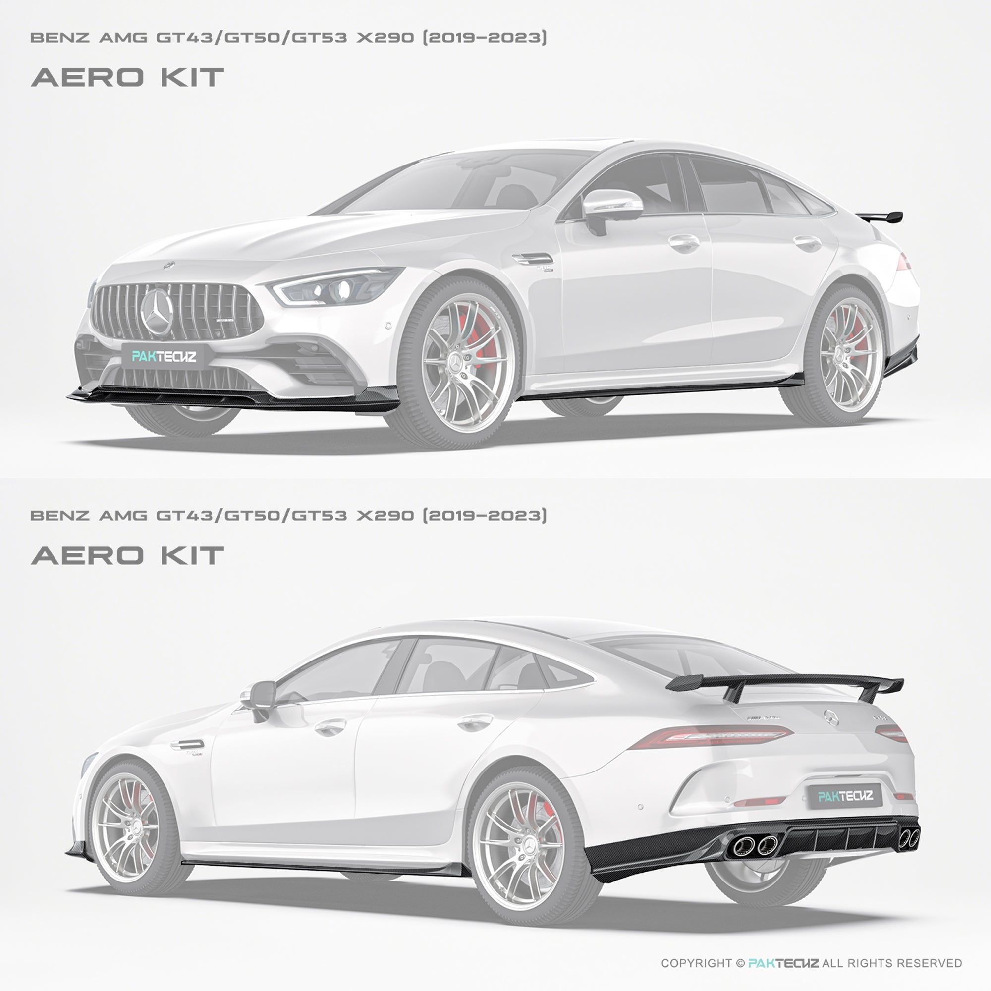 Mercedes BENZ AMG GT50 / GT53 Paktechz Full Dry Carbon Aerodynamics kit Aftermarket Carbon Fiber Part / Bodykit - Robot Bodykits