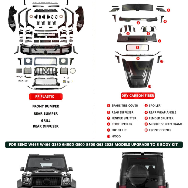 Mercedes - Benz G - Class W464 / W465 (2018–2025) SG800 Carbon Fibre / Plastic Body Kit Aftermarket Carbon Fiber Part / Bodykit - Robot Bodykits