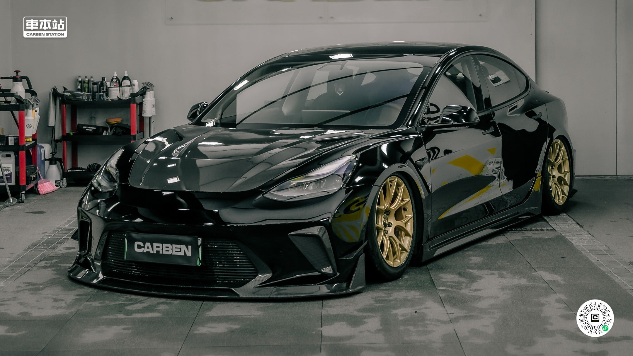 Robot Craftsman Tesla Model 3 “HACKER” Front Bumper & Front Lip (2017–2023 pre-facelift)