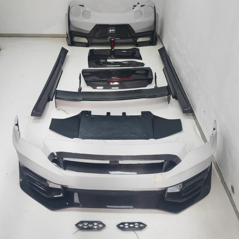 Nissan GTR R35 2024 Nismo Style Full Partial Carbon Conversion Kit (Fits 2009 - 2024) Version 1 Aftermarket Carbon Fiber Part / Bodykit - Robot Bodykits