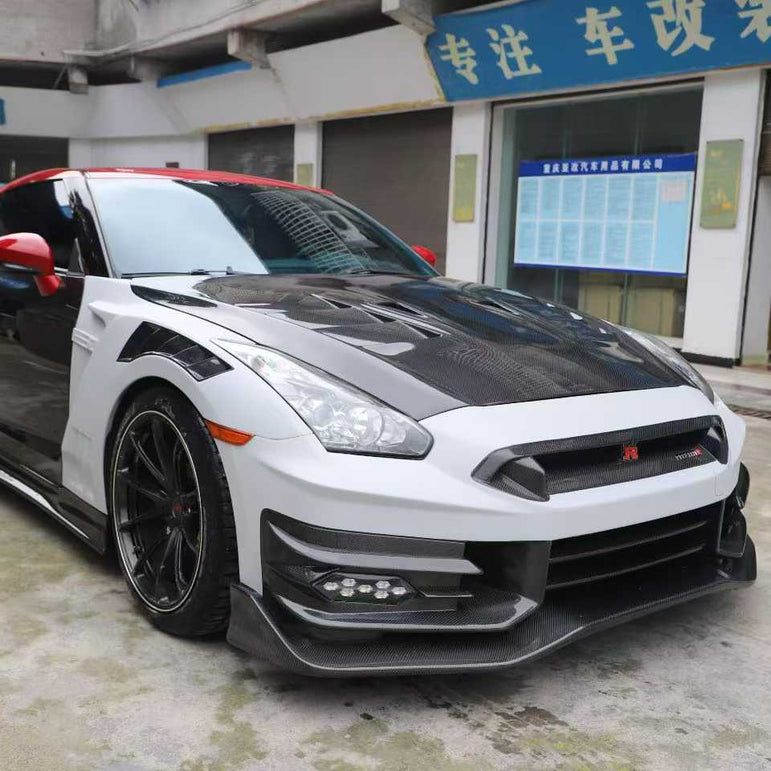 Nissan GTR R35 2024 TS Nismo Style Full Partial Carbon Conversion Kit (Fits 2009 - 2024) Version 2 Aftermarket Carbon Fiber Part / Bodykit - Robot Bodykits