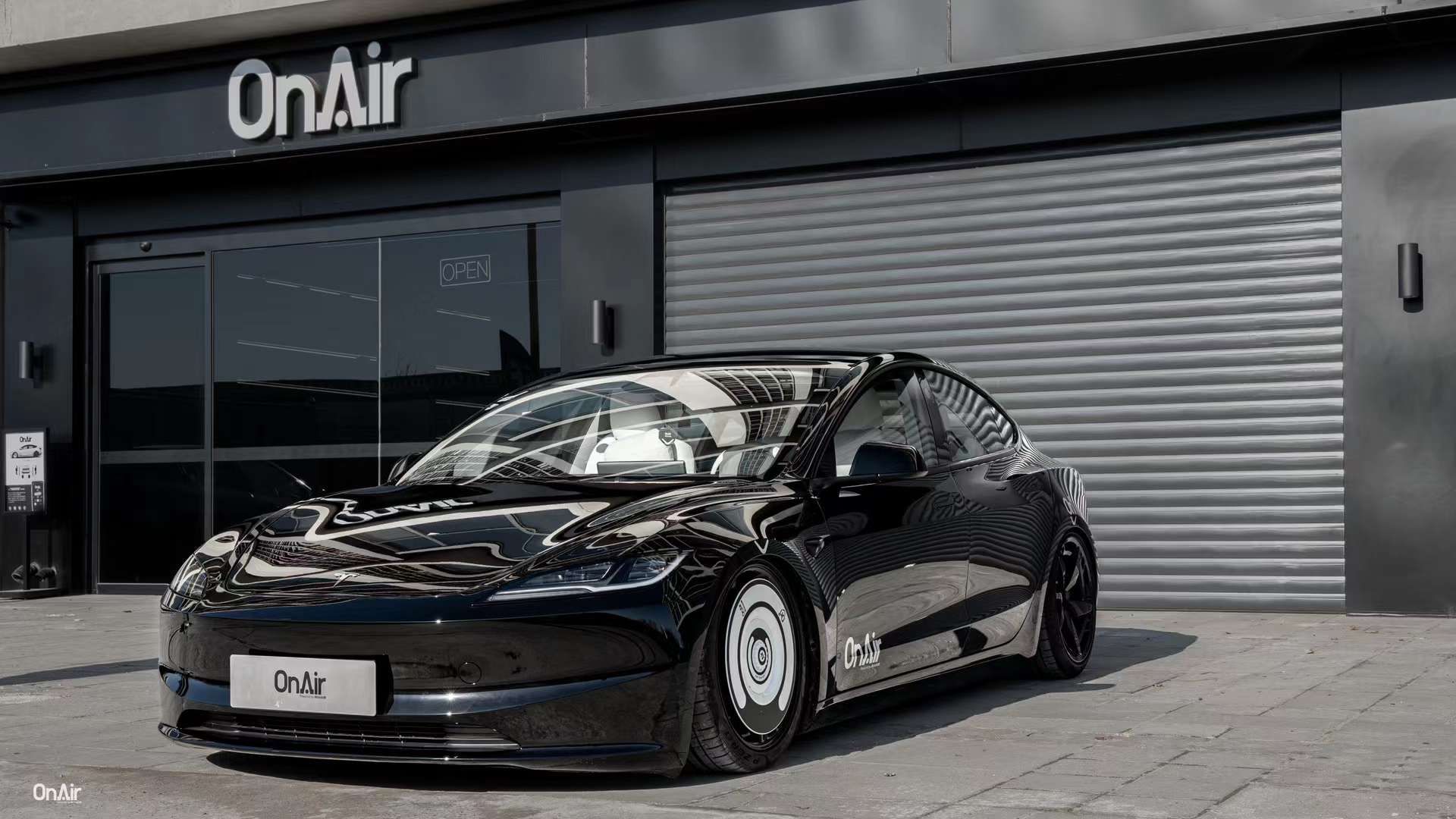 OnAir E3 Series Tesla Model 3 Full Air Suspension System (Fits RWD/AWD & Highland) Aftermarket Carbon Fiber Part / Bodykit - Robot Bodykits