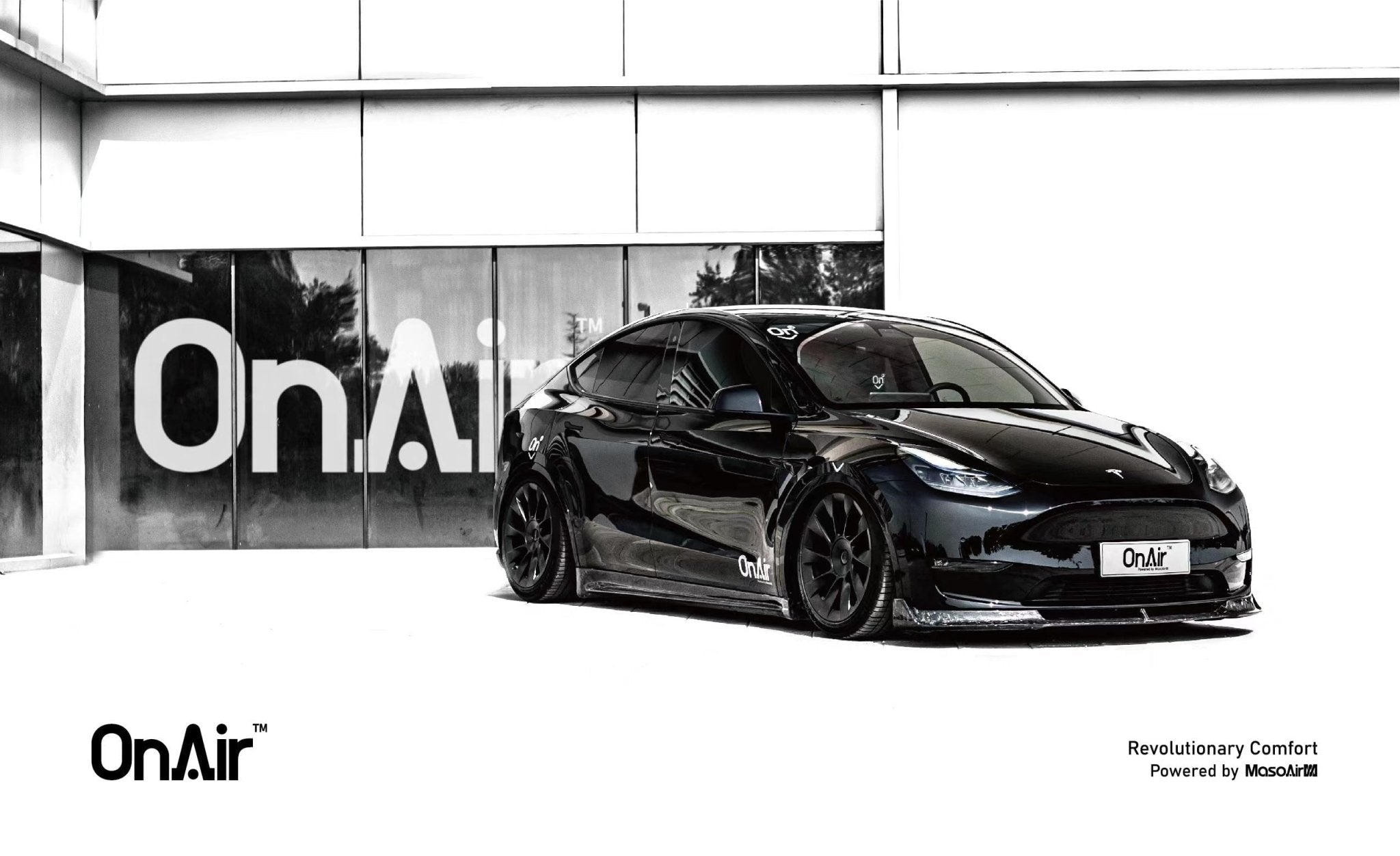 OnAir E3 Series Tesla Model Y Full Air Suspension System (Fits RWD / AWD) Aftermarket Carbon Fiber Part / Bodykit - Robot Bodykits
