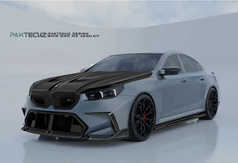 Paktechz BMW M5 G90 Sedan / Limousine Full Dry - Carbon Bonnet Aftermarket Carbon Fiber Part / Bodykit - Robot Bodykits