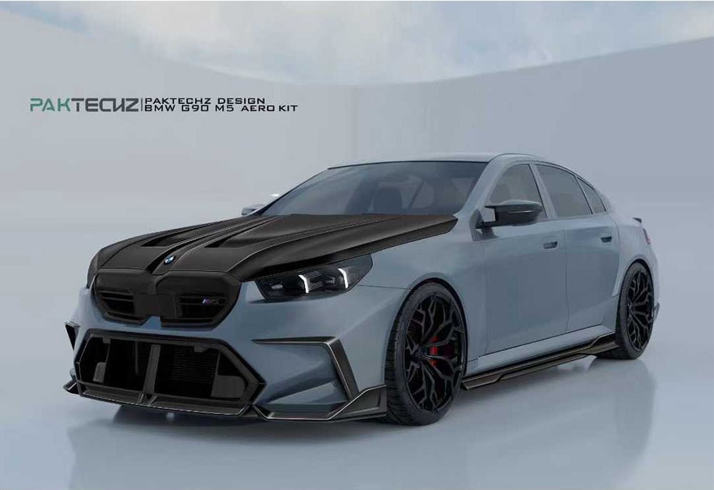 Paktechz BMW M5 G90 Sedan / Limousine Full Dry - Carbon Bonnet Aftermarket Carbon Fiber Part / Bodykit - Robot Bodykits