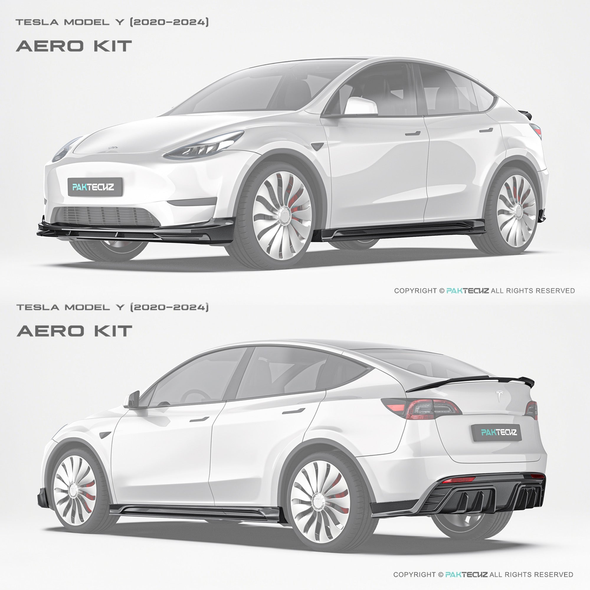 PAKTECHZ Dry Carbon Fibre Bodykit for for Tesla Model Y 2020 - 2024 Aftermarket Carbon Fiber Part / Bodykit - Robot Bodykits