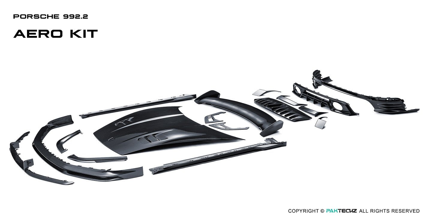 Paktechz Porsche 992.2 Full Dry - Carbon (Prepreg) Aerodynamics Kit Aftermarket Carbon Fiber Part / Bodykit - Robot Bodykits