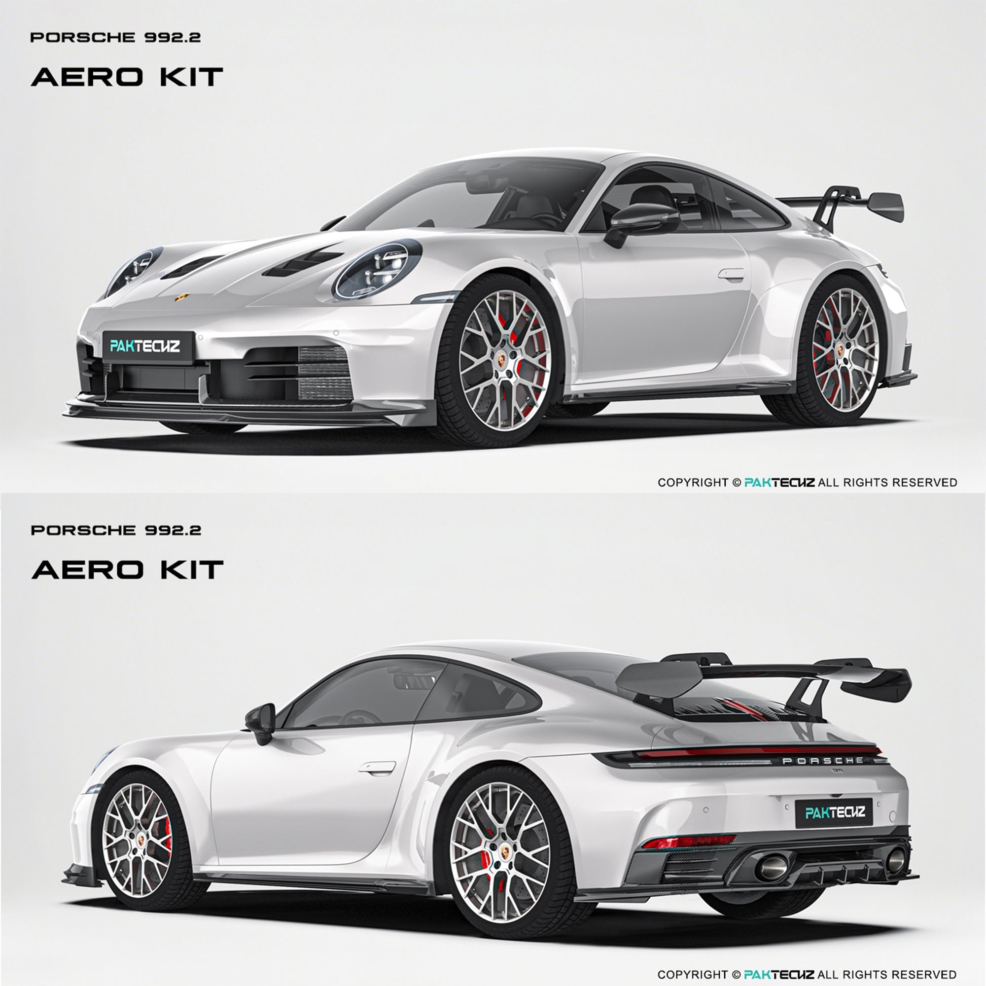 Paktechz Porsche 992.2 Full Dry - Carbon (Prepreg) Aerodynamics Kit Aftermarket Carbon Fiber Part / Bodykit - Robot Bodykits