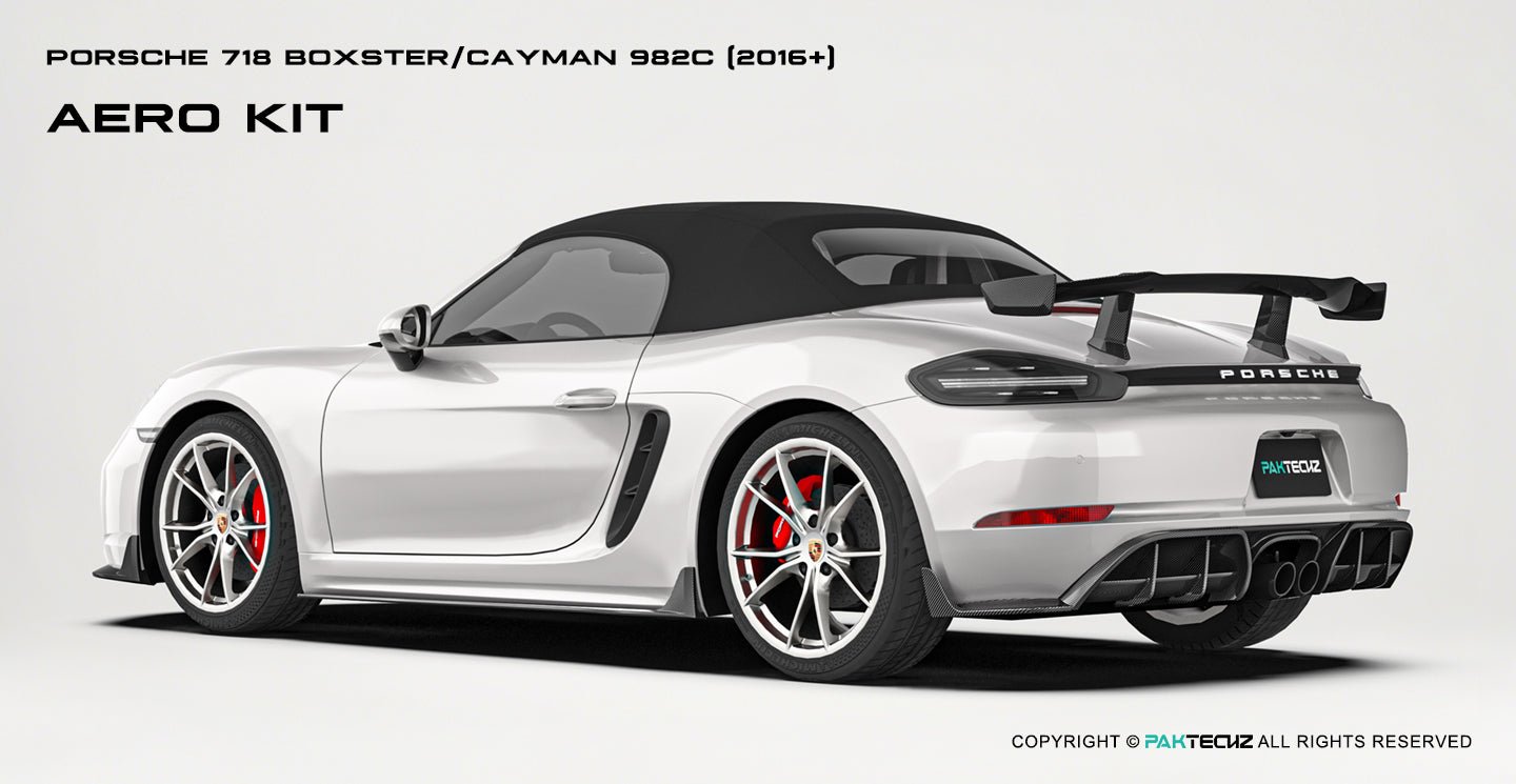 Porsche 718 2016 - 2020 Porsche Cayman / Boxster (GTS is not suitable) Paktechz Full Dry Carbon Aerodynamics kit Aftermarket Carbon Fiber Part / Bodykit - Robot Bodykits