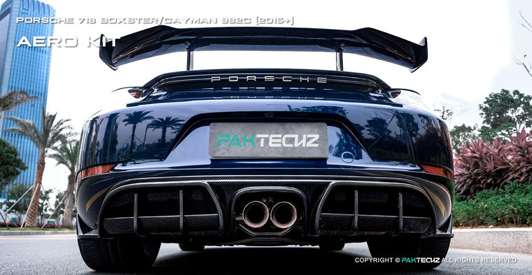 Porsche 718 2016 - 2020 Porsche Cayman / Boxster (GTS is not suitable) Paktechz Full Dry Carbon Aerodynamics kit Aftermarket Carbon Fiber Part / Bodykit - Robot Bodykits