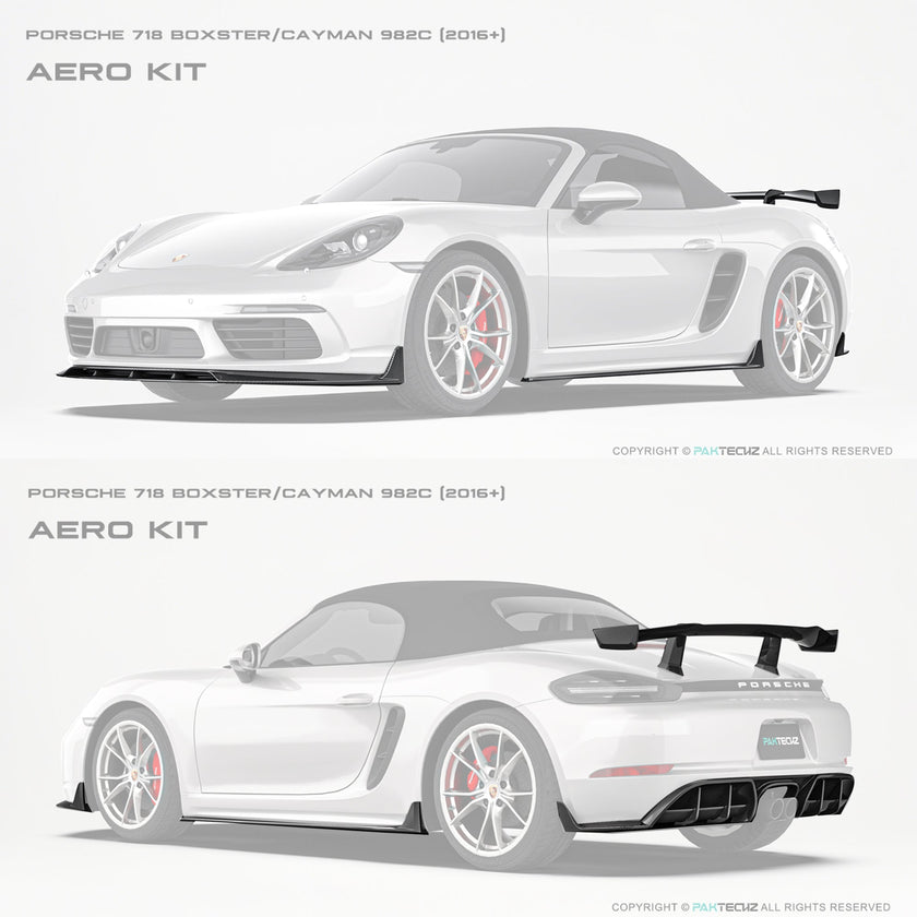 Porsche 718 2016 - 2020 Porsche Cayman / Boxster (GTS is not suitable) Paktechz Full Dry Carbon Aerodynamics kit Aftermarket Carbon Fiber Part / Bodykit - Robot Bodykits