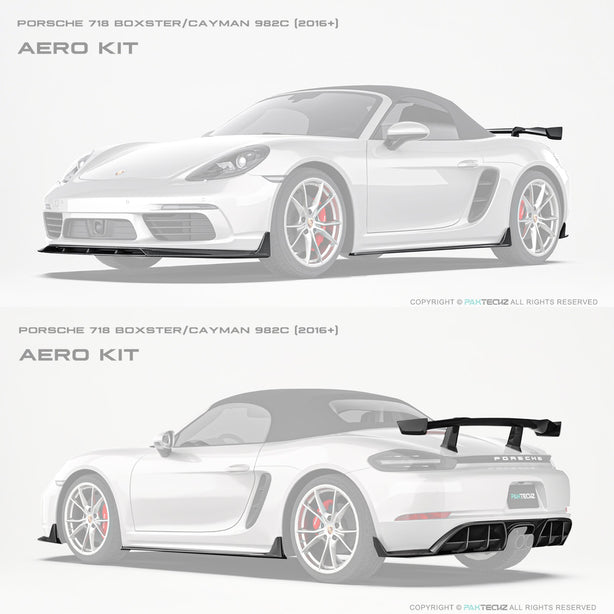 Porsche 718 2016 - 2020 Porsche Cayman / Boxster (GTS is not suitable) Paktechz Full Dry Carbon Aerodynamics kit Aftermarket Carbon Fiber Part / Bodykit - Robot Bodykits