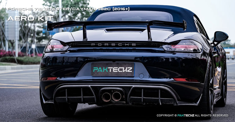 Porsche 718 2016 - 2020 Porsche Cayman / Boxster (GTS is not suitable) Paktechz Full Dry Carbon Aerodynamics kit Aftermarket Carbon Fiber Part / Bodykit - Robot Bodykits