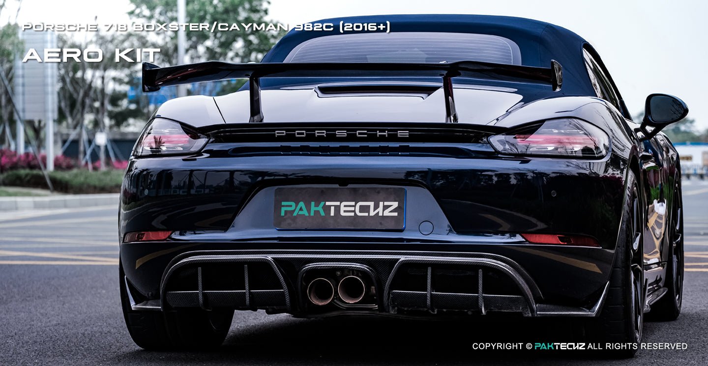 Porsche 718 2016 - 2020 Porsche Cayman / Boxster (GTS is not suitable) Paktechz Full Dry Carbon Aerodynamics kit Aftermarket Carbon Fiber Part / Bodykit - Robot Bodykits