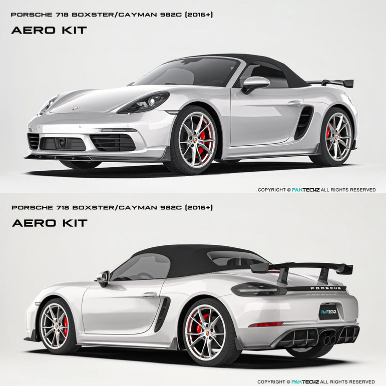 Porsche 718 2016 - 2020 Porsche Cayman / Boxster (GTS is not suitable) Paktechz Full Dry Carbon Aerodynamics kit Aftermarket Carbon Fiber Part / Bodykit - Robot Bodykits