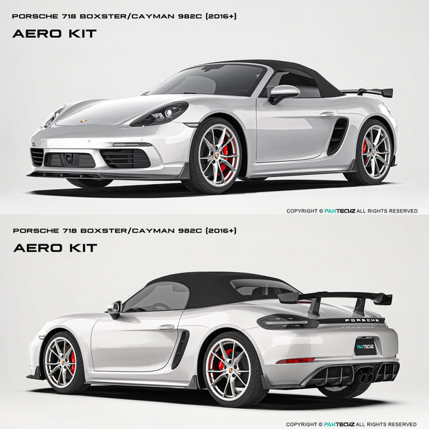 Porsche 718 2016 - 2020 Porsche Cayman / Boxster (GTS is not suitable) Paktechz Full Dry Carbon Aerodynamics kit Aftermarket Carbon Fiber Part / Bodykit - Robot Bodykits