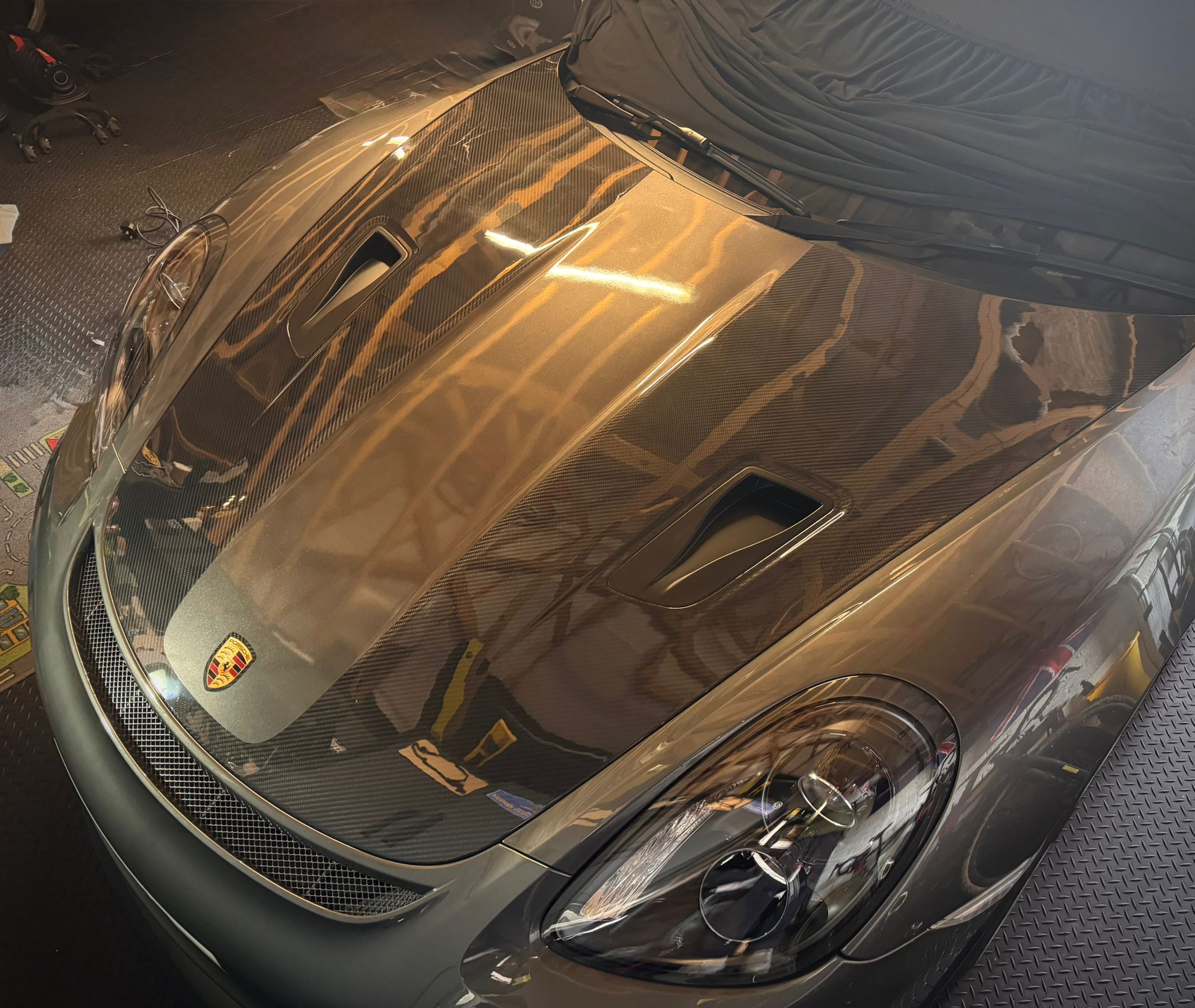 Porsche 718 / 981 / 991.1 / 991.2 Dry - Carbon (Prepreg) GT4 RS Style Bonnet Aftermarket Carbon Fiber Part / Bodykit - Robot Bodykits