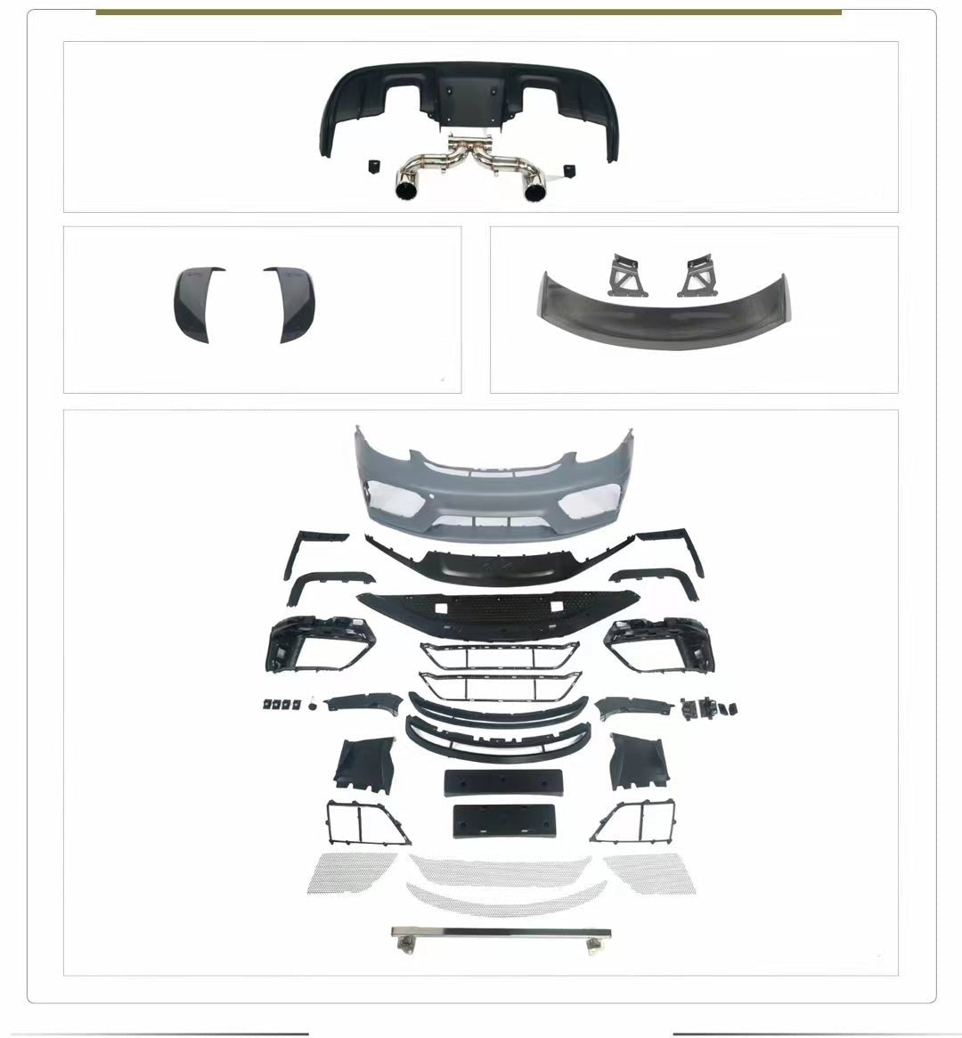Porsche 718 Cayman GT4 Conversion Kit Aftermarket Carbon Fiber Part / Bodykit - Robot Bodykits