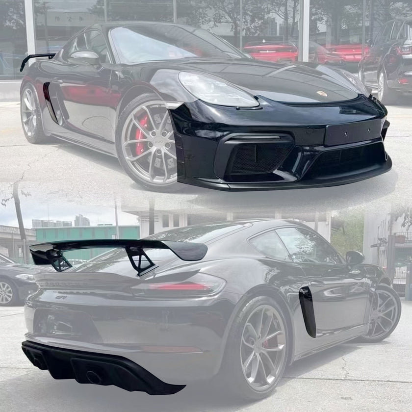 Porsche 718 Cayman GT4 Conversion Kit Aftermarket Carbon Fiber Part / Bodykit - Robot Bodykits
