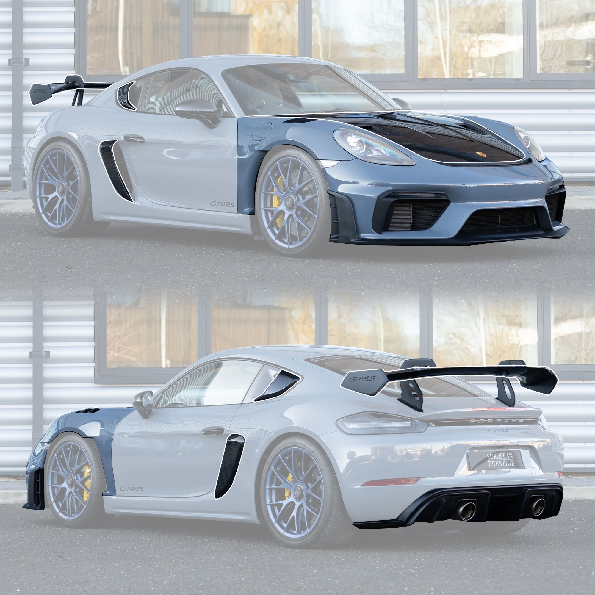 Porsche 718 Cayman GT4 RS Conversion Kit Aftermarket Carbon Fiber Part / Bodykit - Robot Bodykits