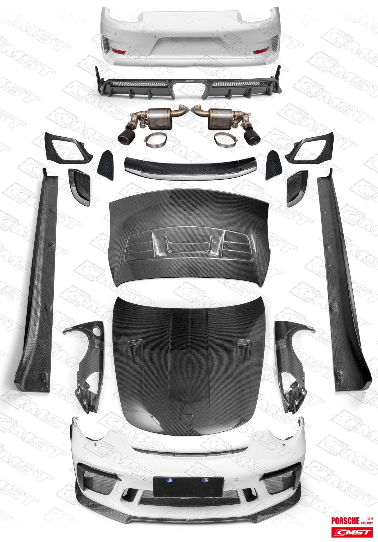 Porsche 911 (991) GT3 Conversion Body Kit 2012–2019 – CMST Dry Carbon / FRP Aero Package Aftermarket Carbon Fiber Part / Bodykit - Robot Bodykits