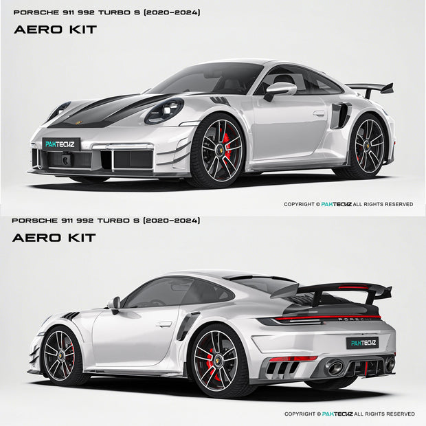 Porsche 911 992.1 Turbo S Paktechz Full Dry Carbon Aerodynamics kit 2020-2024 Aftermarket Carbon Fiber Part / Bodykit - Robot Bodykits