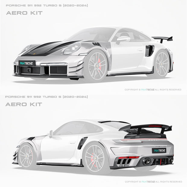 Porsche 911 992.1 Turbo S Paktechz Full Dry Carbon Aerodynamics kit 2020-2024 Aftermarket Carbon Fiber Part / Bodykit - Robot Bodykits