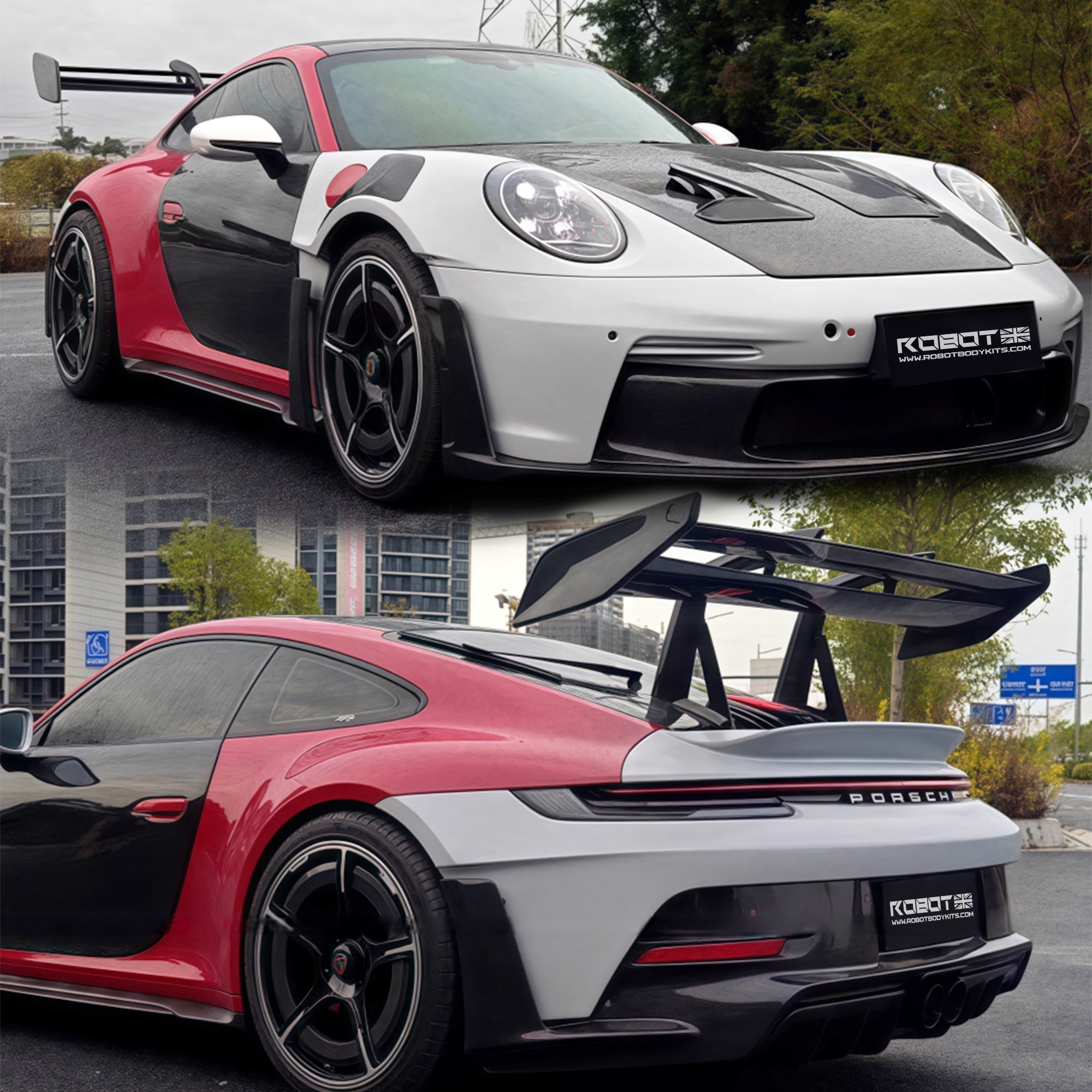 Porsche 911 992.1 Upgrade to GT3 RS Full PP Polypropylene + Dry - Carbon Fibre Conversion Kit Aftermarket Carbon Fiber Part / Bodykit - Robot Bodykits