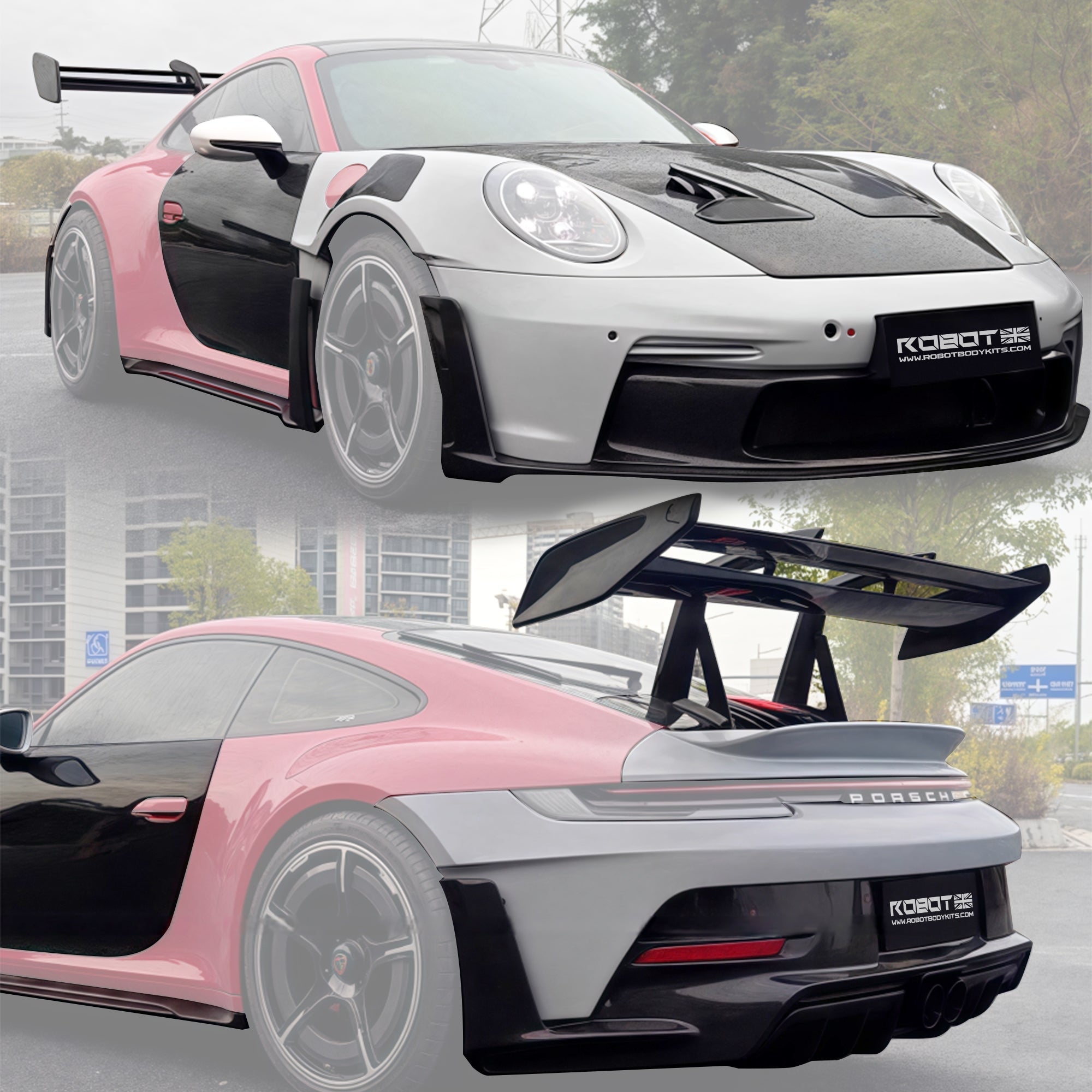 Porsche 911 992.1 Upgrade to GT3 RS Full PP Polypropylene + Dry - Carbon Fibre Conversion Kit Aftermarket Carbon Fiber Part / Bodykit - Robot Bodykits