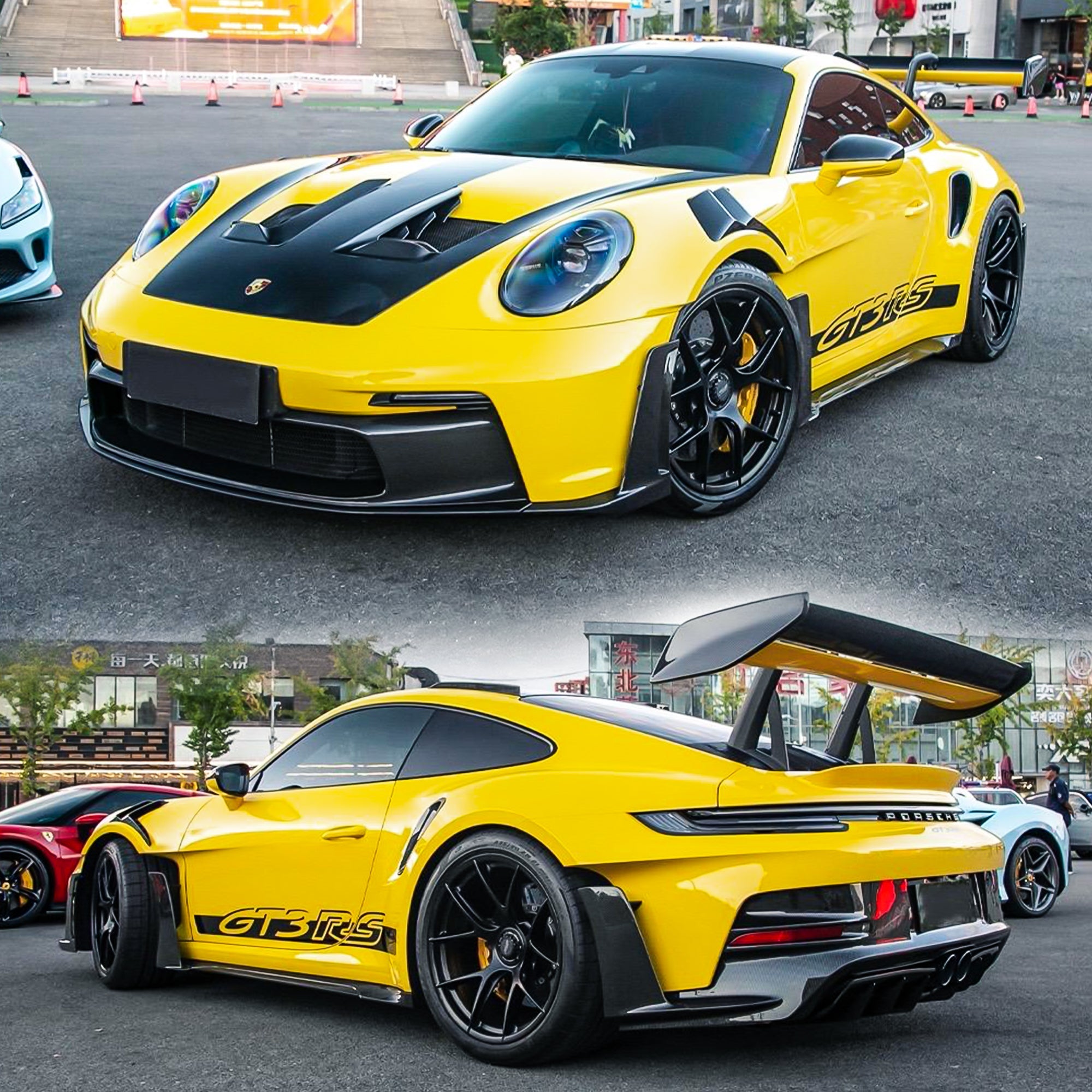 Porsche 992 GT3 RS Plastic OEM Dry-Carbon Replacement Kit Aftermarket Carbon Fiber Part / Bodykit - Robot Bodykits