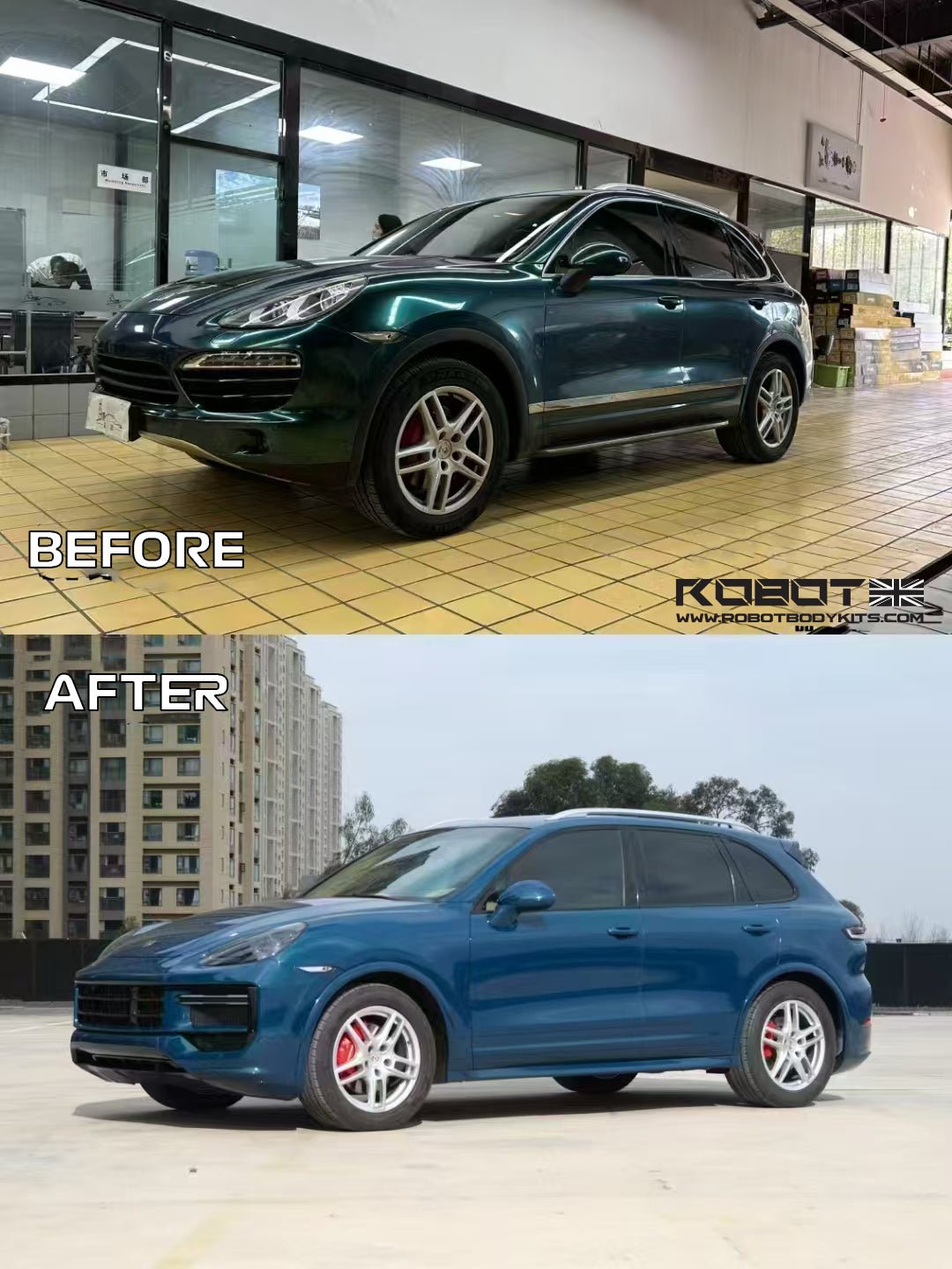 Porsche Cayenne 958.1 2011 - 14 to 2024 GTS (9Y0.2) Conversion Kit Including Headlight & Tail light Aftermarket Carbon Fiber Part / Bodykit - Robot Bodykits