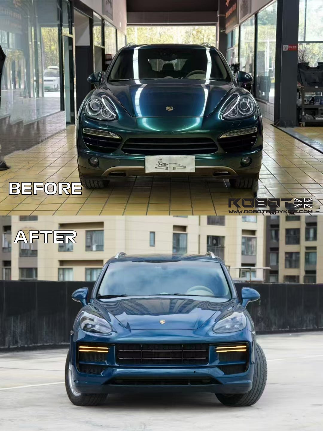 Porsche Cayenne 958.1 2011 - 14 to 2024 GTS (9Y0.2) Conversion Kit Including Headlight & Tail light Aftermarket Carbon Fiber Part / Bodykit - Robot Bodykits