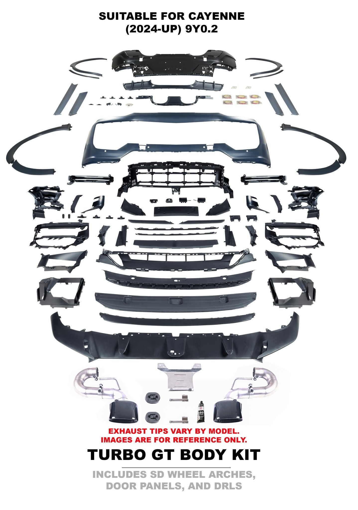 Porsche Cayenne 9Y0.2 (2024+) Turbo GT Body Kit – Plus DRL Package Aftermarket Carbon Fiber Part / Bodykit - Robot Bodykits