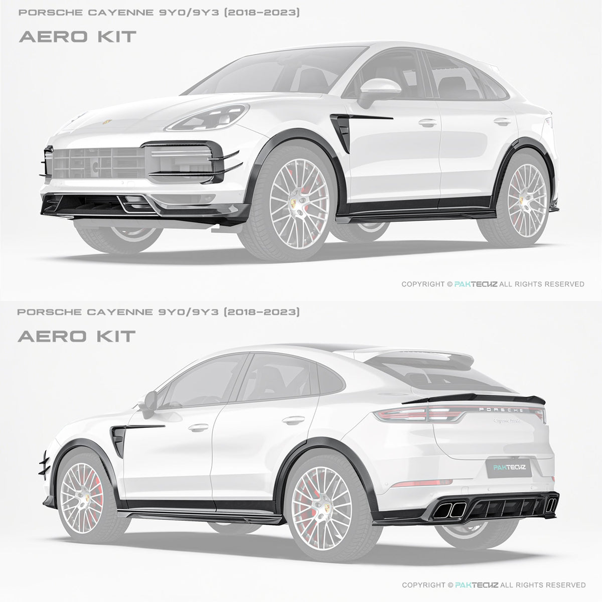 Porsche Cayenne Paktechz Full Dry Carbon Aerodynamics kit 2018-20 Aftermarket Carbon Fiber Part / Bodykit - Robot Bodykits