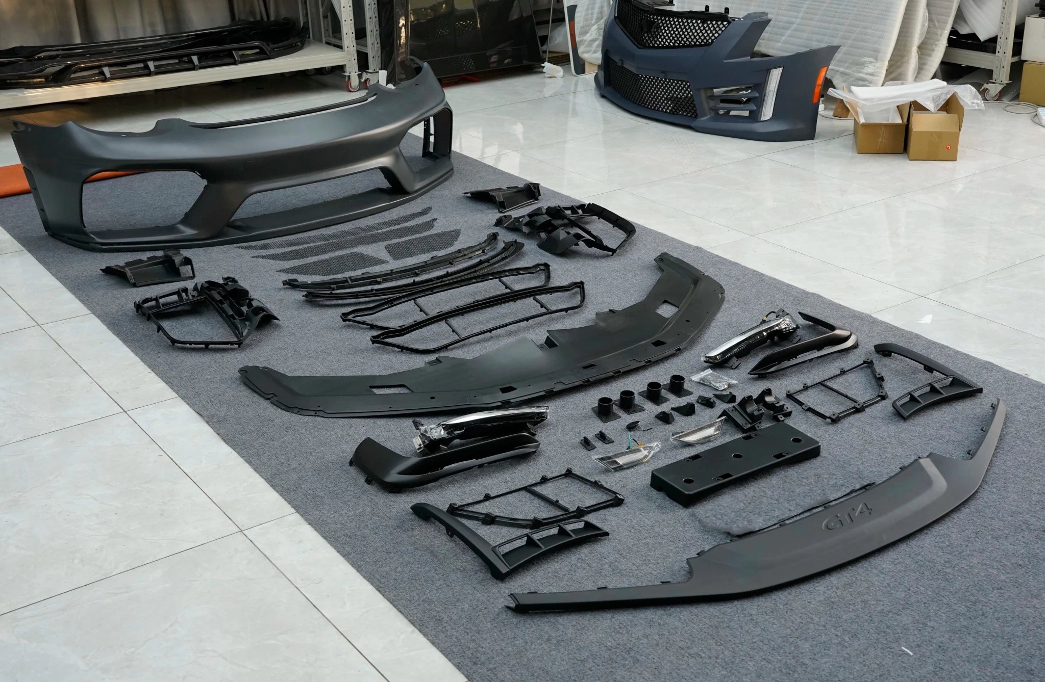 Porsche Cayman 987 (2005–2012) GT4 Style PP Front Bumper Aftermarket Carbon Fiber Part / Bodykit - Robot Bodykits
