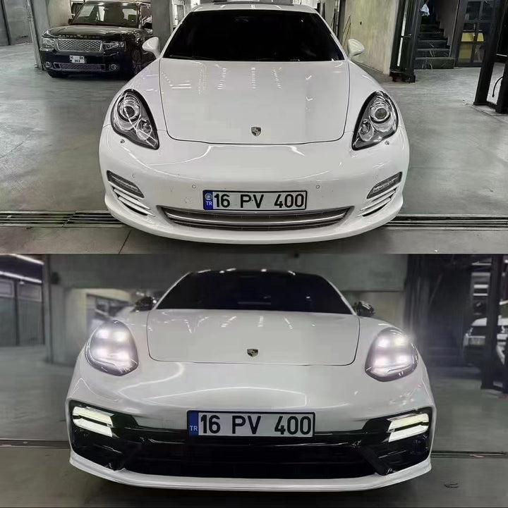 Porsche Panamera 970 Convert to 971 GTS Front Bumper Conversion Kit w/ Headlight Aftermarket Carbon Fiber Part / Bodykit - Robot Bodykits