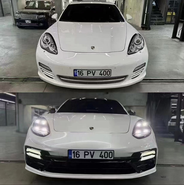 Porsche Panamera 970 Convert to 971 GTS Front Bumper Conversion Kit w/ Headlight Aftermarket Carbon Fiber Part / Bodykit - Robot Bodykits