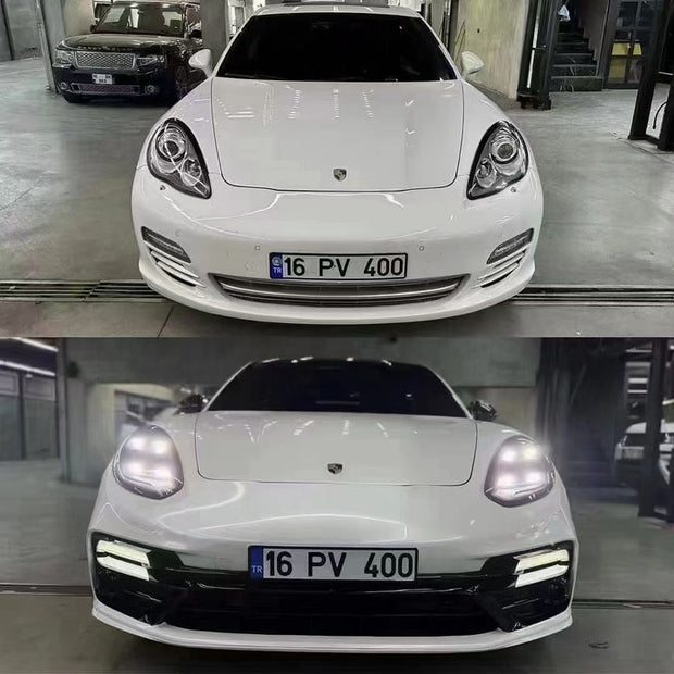 Porsche Panamera 970 Convert to 971 GTS Front Bumper Conversion Kit w/ Headlight Aftermarket Carbon Fiber Part / Bodykit - Robot Bodykits