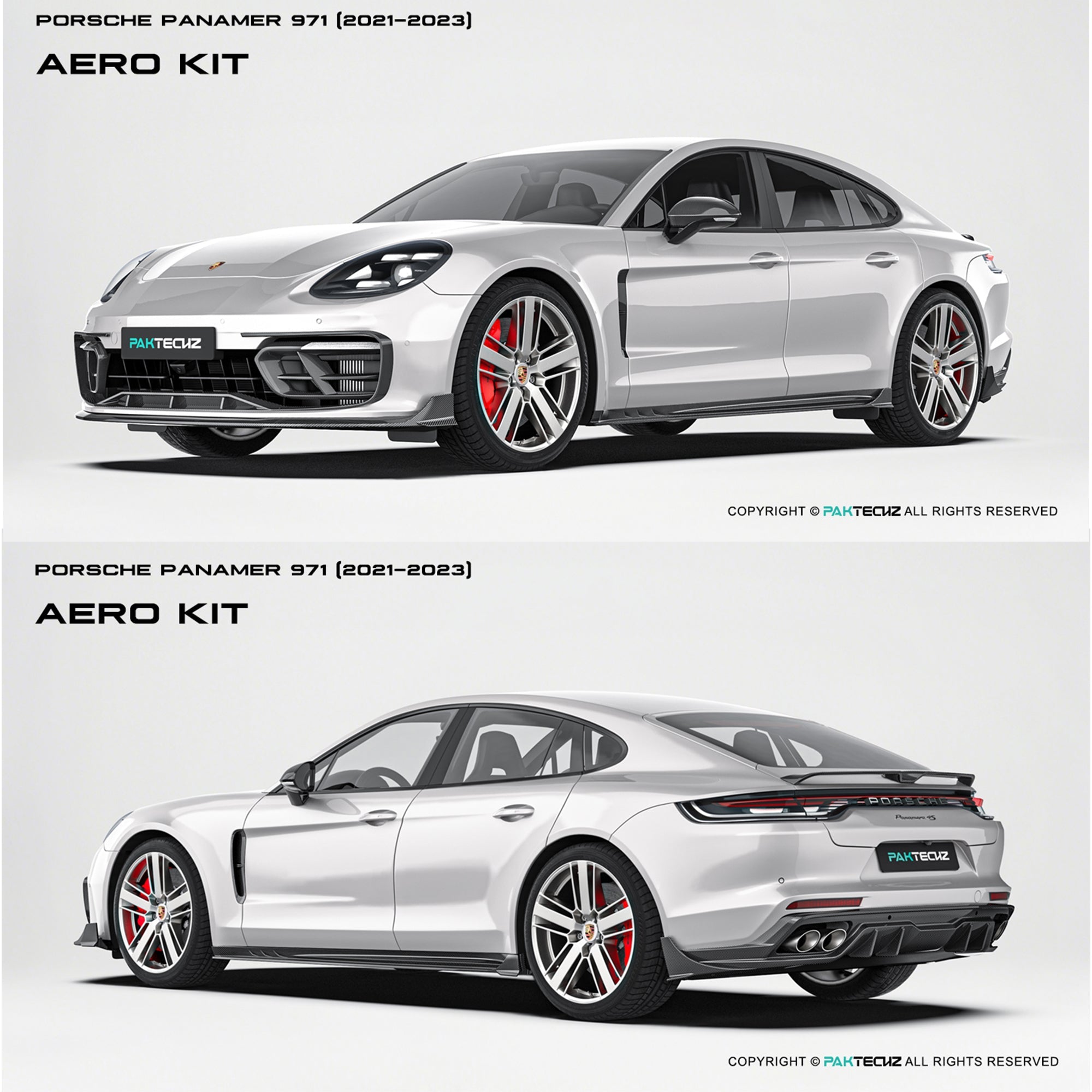 Porsche Panamera 971 Paktechz Aerodynamics Kit 2021 - 2023 Aftermarket Carbon Fiber Part / Bodykit - Robot Bodykits