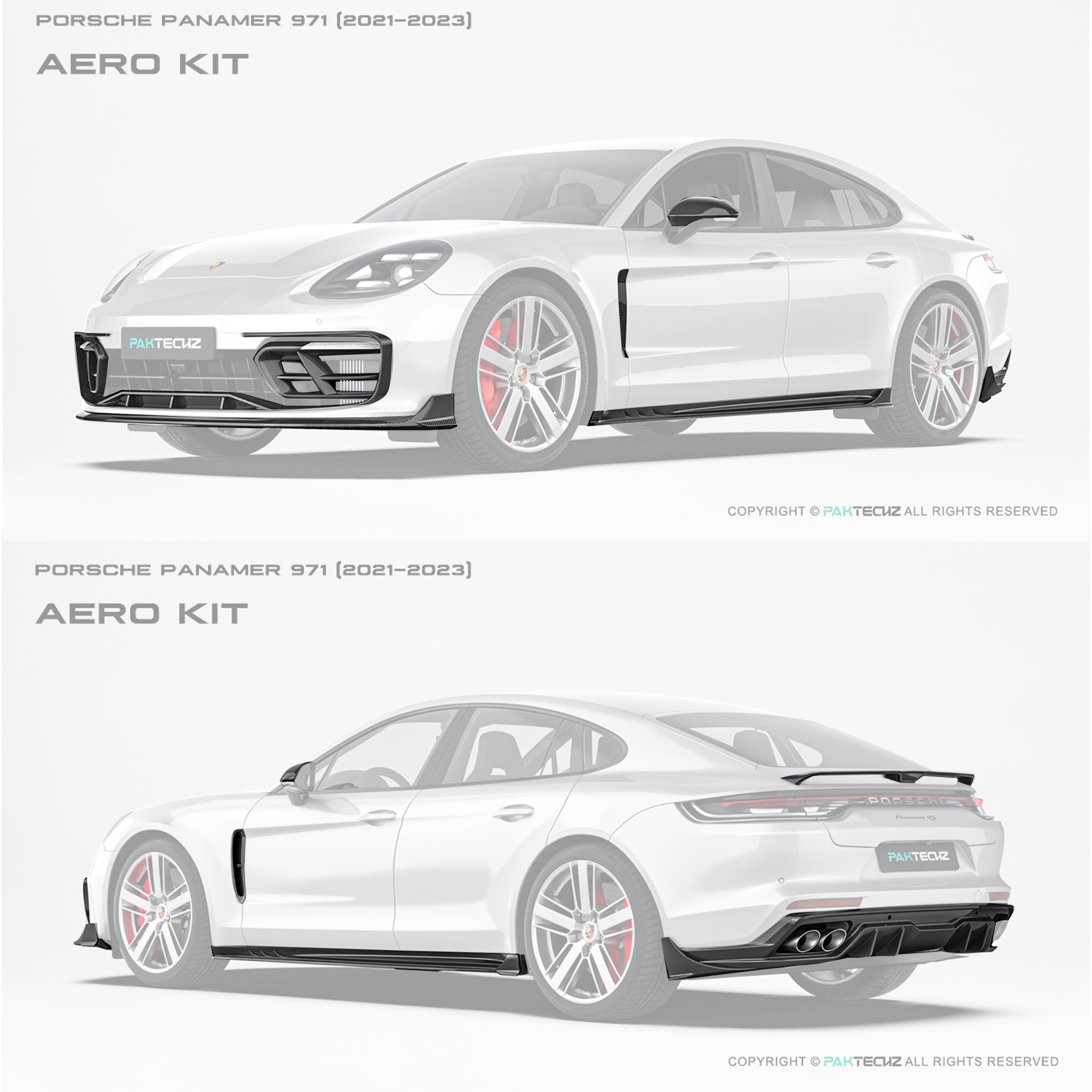Porsche Panamera 971 Paktechz Aerodynamics Kit 2021-2023 Aftermarket Carbon Fiber Part / Bodykit - Robot Bodykits
