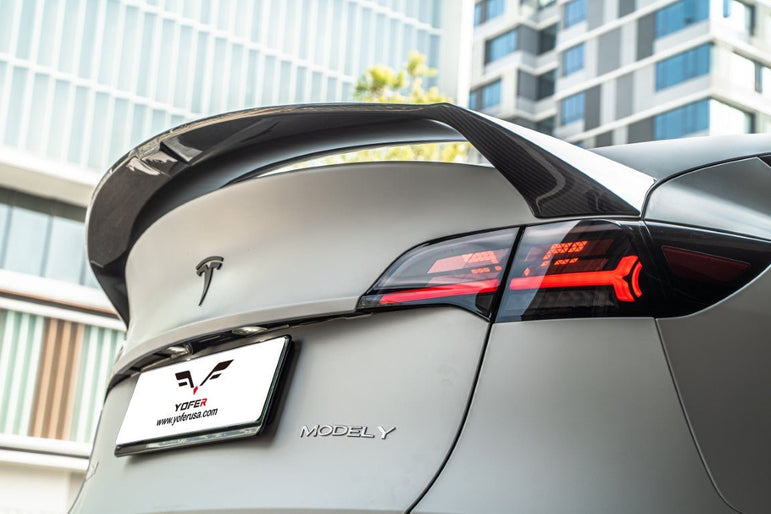 RBT Carbon Fiber Rear Spoiler Wing for Tesla Model Y / Performance Aftermarket Carbon Fiber Part / Bodykit - Robot Bodykits