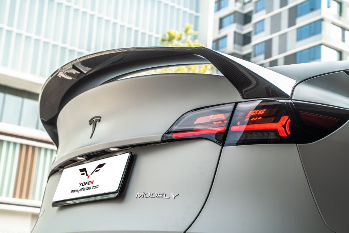RBT Carbon Fiber Rear Spoiler Wing for Tesla Model Y / Performance Aftermarket Carbon Fiber Part / Bodykit - Robot Bodykits