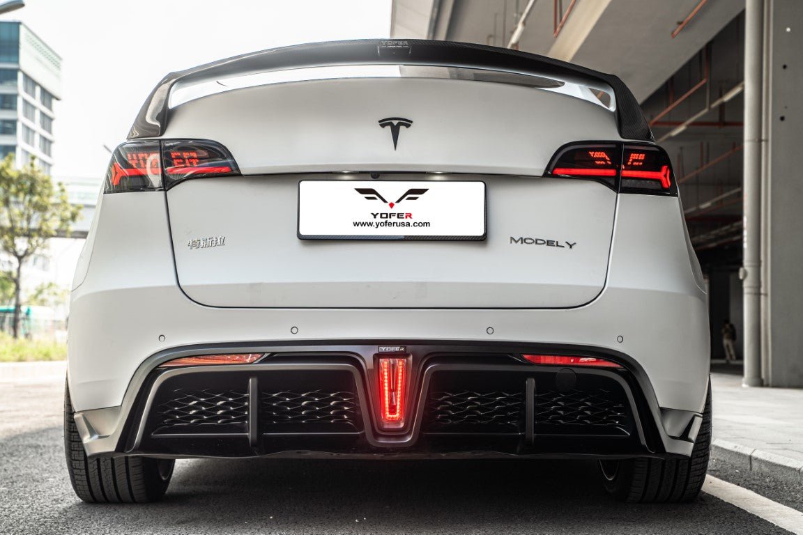 RBT Carbon Fiber Rear Spoiler Wing for Tesla Model Y / Performance Aftermarket Carbon Fiber Part / Bodykit - Robot Bodykits