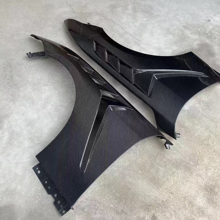 RBT Ford Mustang S650 GT / GT3 Style Carbon Front Arches / Fenders Aftermarket Carbon Fiber Part / Bodykit - Robot Bodykits
