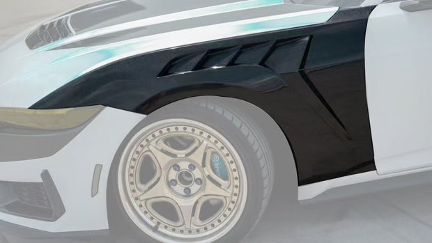 RBT Ford Mustang S650 GT / GT3 Style Carbon Front Arches / Fenders Aftermarket Carbon Fiber Part / Bodykit - Robot Bodykits