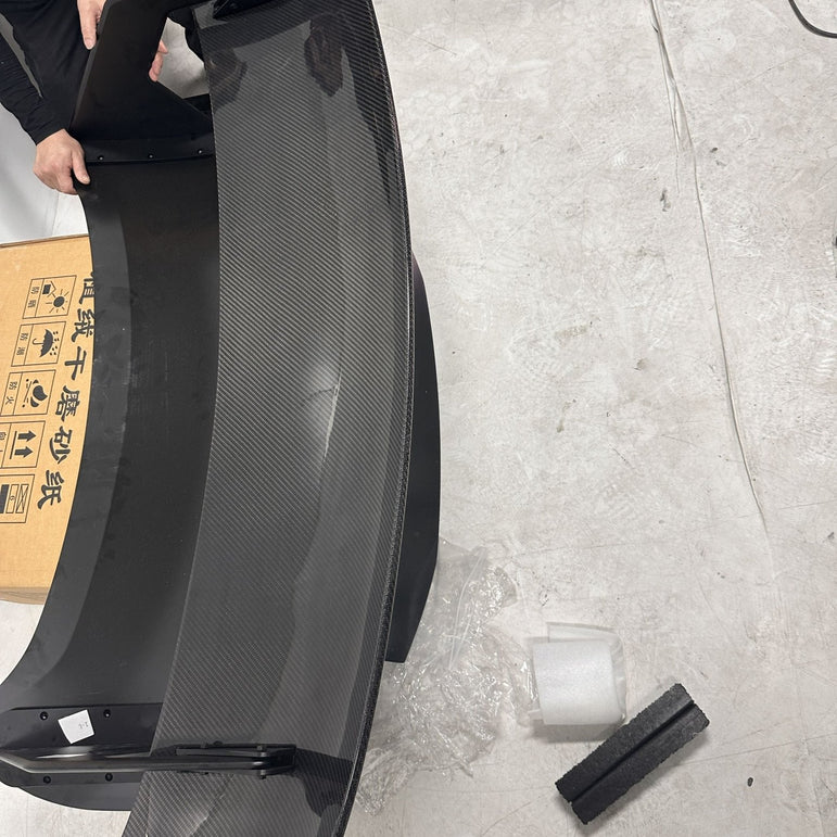 RBT GT4 Style Dry - Carbon Fibre Rear Spoiler for Ford Mustang S550.1 - S550.2 & 2024+ Models Aftermarket Carbon Fiber Part / Bodykit - Robot Bodykits