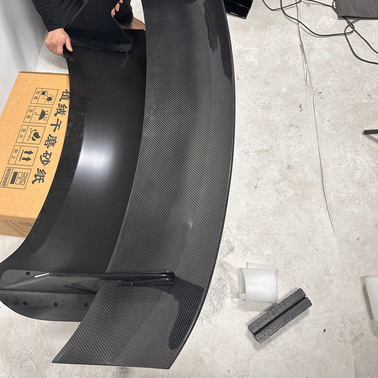 RBT GT4 Style Dry - Carbon Fibre Rear Spoiler for Ford Mustang S550.1 - S550.2 & 2024+ Models Aftermarket Carbon Fiber Part / Bodykit - Robot Bodykits