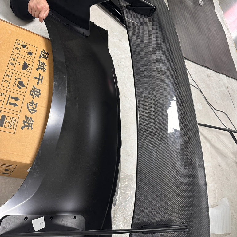 RBT GT4 Style Dry - Carbon Fibre Rear Spoiler for Ford Mustang S550.1 - S550.2 & 2024+ Models Aftermarket Carbon Fiber Part / Bodykit - Robot Bodykits