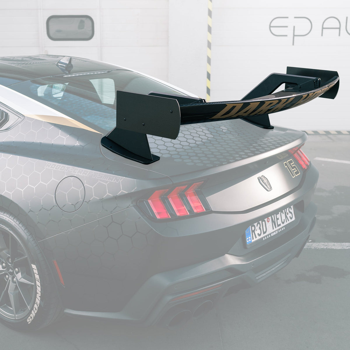 RBT GT4 Style Dry - Carbon Fibre Rear Spoiler for Ford Mustang S550.1 - S550.2 & 2024+ Models Aftermarket Carbon Fiber Part / Bodykit - Robot Bodykits